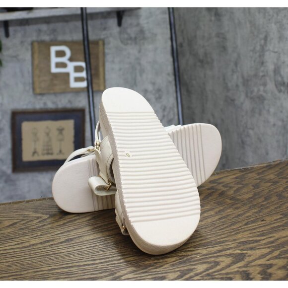 Steve Madden Womens Strappy Mona Sandal MONA04S1 Bone Leather Off White 8M - Picture 5 of 12